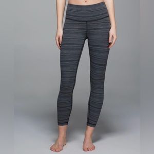 Lululemon High Times Pant Luxtreme in Cyber Stripe Deep Coal Black